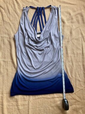 Venus cowl neck ombré blue strappy y2k athliesure tank size M/L